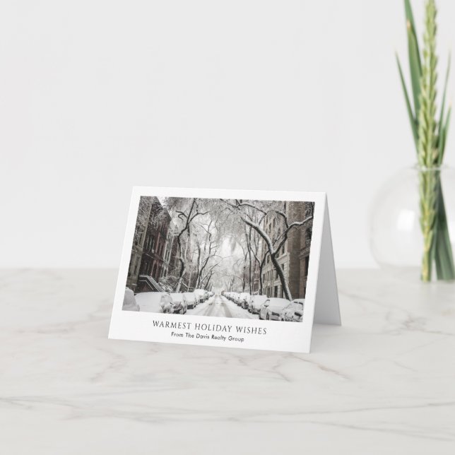 Cartes Pour Fêtes Annuelles Scène d'hiver Entreprise Noël (Devant)