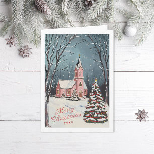 Cartes Pour Fêtes Annuelles Scène d'hiver victorienne non photo Noël