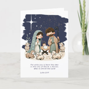 Cartes Pour Fêtes Annuelles Scène et écriture religieuse de la Nativité de Noë