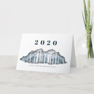Cartes Pour Fêtes Annuelles Scène hivernale de neige moderne Salutations du