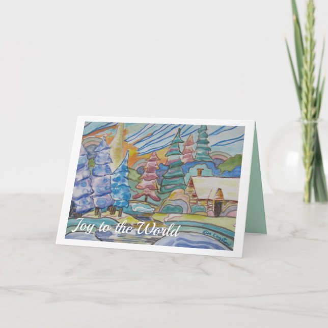 Cartes Pour Fêtes Annuelles Scène hivernale de Noël (Devant)