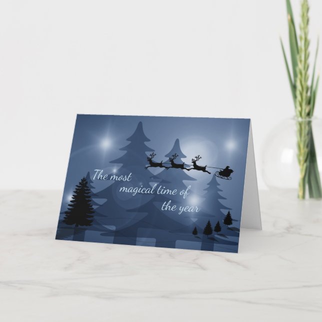 Cartes Pour Fêtes Annuelles Scène magique de Noël (Devant)