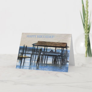 Cartes Pour Fêtes Annuelles Scène portuaire paisible - Joyeux anniversaire