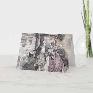 Cartes Pour Fêtes Annuelles Scène romantique française Shabby Couleurs Vintage