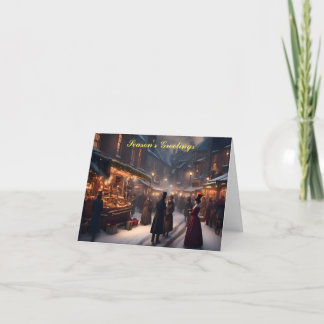 Cartes Pour Fêtes Annuelles Scène victorienne du marché de Noël