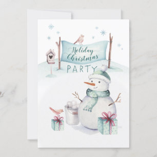 Cartes Pour Fêtes Annuelles Scène Whimsical Snowman Fête de Noël
