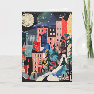 Cartes Pour Fêtes Annuelles Scènes uniques d'arbres de Noël