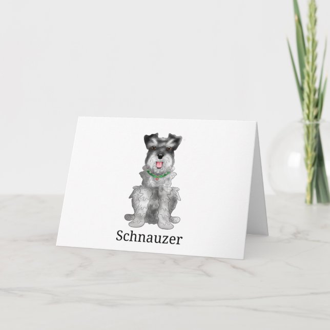 Cartes Pour Fêtes Annuelles Schnauzer Chien l (Devant)