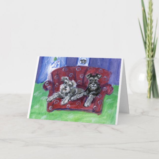 Cartes Pour Fêtes Annuelles Schnauzers (Devant)