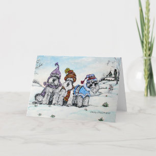 Cartes Pour Fêtes Annuelles Schnauzers en hiver