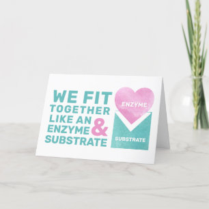Cartes Pour Fêtes Annuelles Science Saint-Valentin Enzyme Biologie Prof Geek H