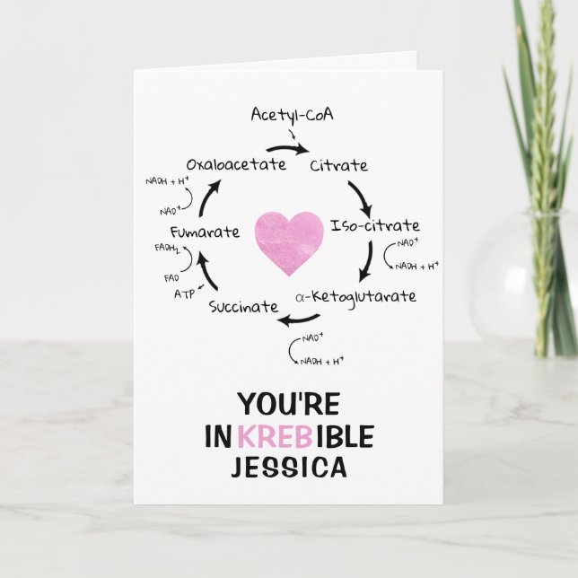 Cartes Pour Fêtes Annuelles Science Valentine Kreb's Cycle Biologie Geek cardi (Devant)