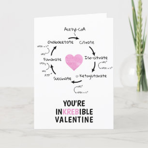 Cartes Pour Fêtes Annuelles Science Valentine Kreb's Cycle Biologie Geek cardi