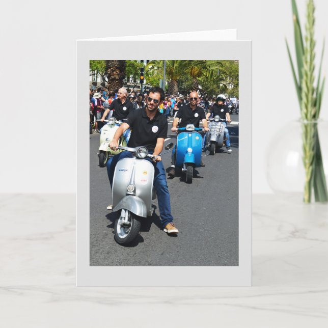 Cartes Pour Fêtes Annuelles scooters (Devant)