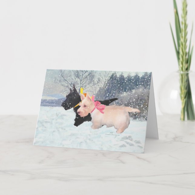 Cartes Pour Fêtes Annuelles Scottie (Devant)