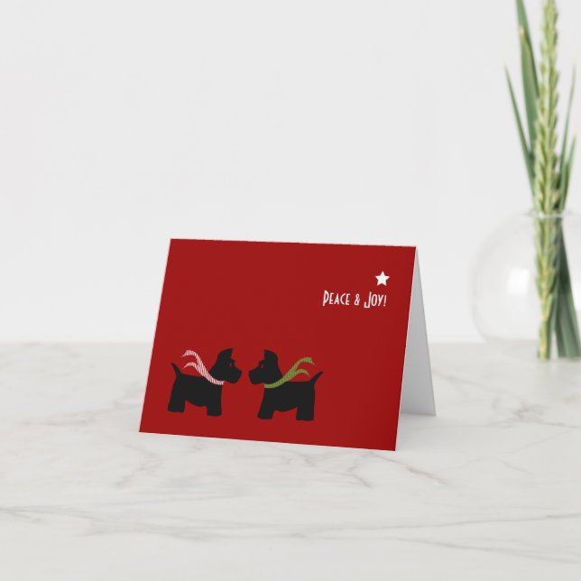 Cartes Pour Fêtes Annuelles Scottie Dog Seasons (Devant)