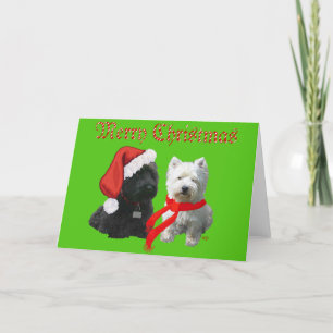 Cartes Pour Fêtes Annuelles Scottie et Westie Joyeux Noël