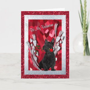 Cartes Pour Fêtes Annuelles Scottie Puppy Be My Valentine Grey Card