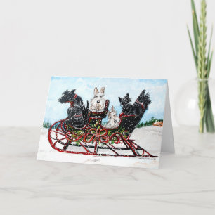 Cartes Pour Fêtes Annuelles Scottie Sleigh Ride