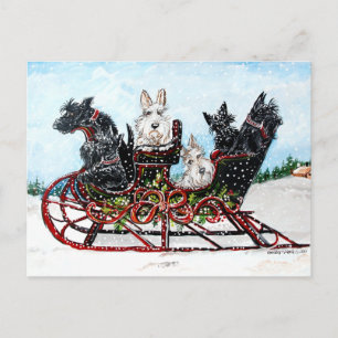Cartes Pour Fêtes Annuelles Scottie Sleigh Ride