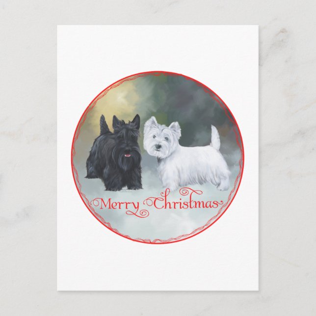 Cartes Pour Fêtes Annuelles Scottie Westie Christmas (Devant)