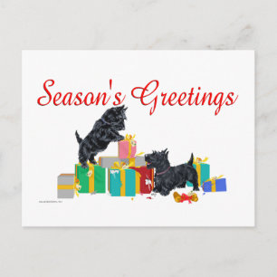 Cartes Pour Fêtes Annuelles Scotties trie les cadeaux de Noël