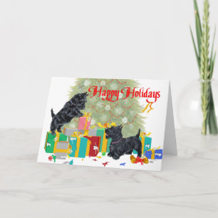 Cartes Pour Fêtes Annuelles Scotties Trier les cadeaux de Noël