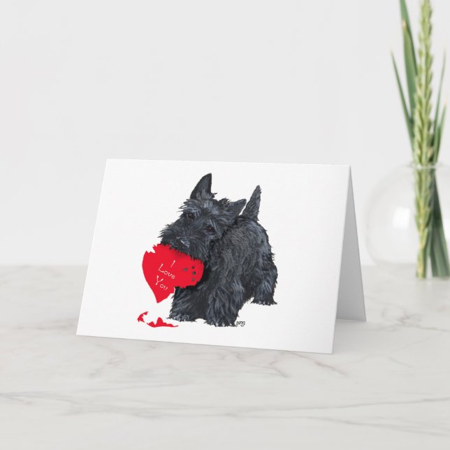 Cartes Pour Fêtes Annuelles Scottish Terrier Valentine (Devant)