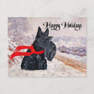 Cartes Pour Fêtes Annuelles Scottish Terrier Winter Holiday