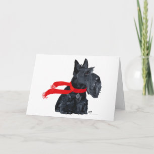Cartes Pour Fêtes Annuelles Scottish Terrier Winter Holiday