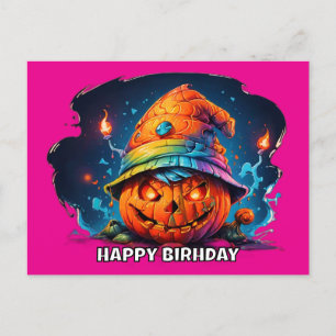 Cartes Pour Fêtes Annuelles scray jackolantern avec casquette d'anniversaire p