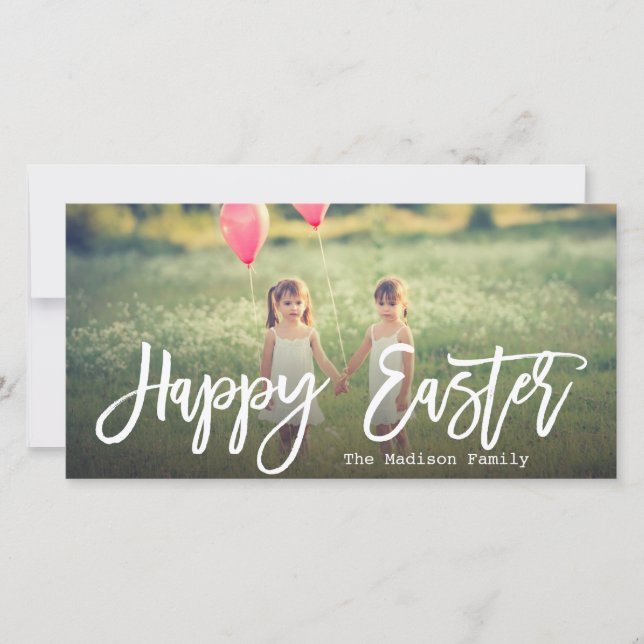 Cartes Pour Fêtes Annuelles Script à la main tendance | Photo de Pâques (Devant)