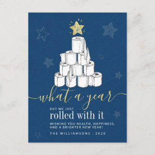 Cartes Pour Fêtes Annuelles Script Année 2020 Papier toilette Arbre de Noël