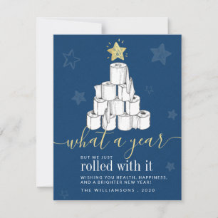 Cartes Pour Fêtes Annuelles Script Année 2020 Papier toilette Arbre de Noël