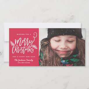 Cartes Pour Fêtes Annuelles Script de Brève moderne brillant Noël Photo de vac