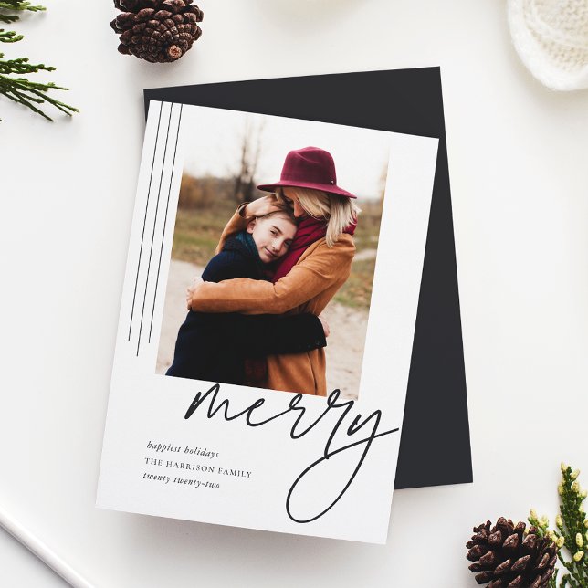 Cartes Pour Fêtes Annuelles Script de hachage | Photo verticale (Créateur téléchargé)