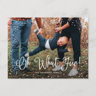 Cartes Pour Fêtes Annuelles Script de neige moderne 2 photo