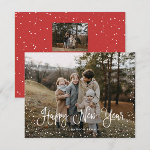 Cartes Pour Fêtes Annuelles Script de neige moderne 2 photo