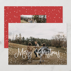 Cartes Pour Fêtes Annuelles Script de neige moderne 2 photo