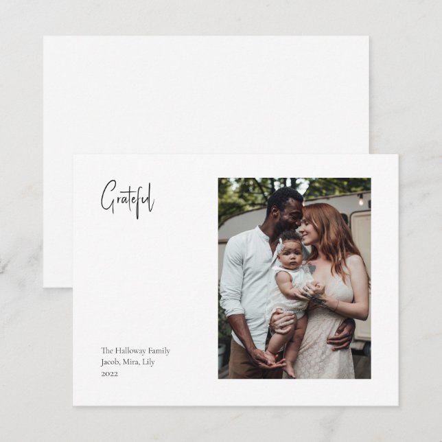 Cartes Pour Fêtes Annuelles Script de Noël moderne Gratte photo unique (Devant / Derrière)