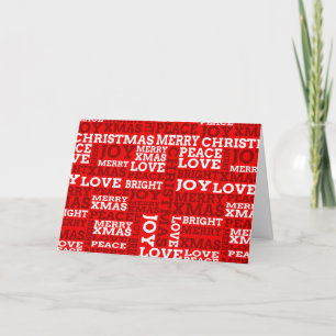 Cartes Pour Fêtes Annuelles Script de Noël unique rouge non traditionnel