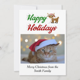 Cartes Pour Fêtes Annuelles Script de photo de Noël de rennes de Joyeuses Fête