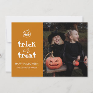 Cartes Pour Fêtes Annuelles Script de Trick or Treat Fantaisiste Photo Hallowe