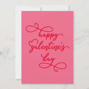 Cartes Pour Fêtes Annuelles Script Elegant Coeur Couleur personnalisée Galenti