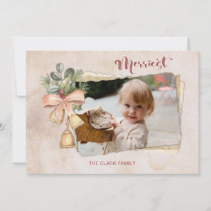 Cartes Pour Fêtes Annuelles Script & Fleurs les plus agréables / Photo Papier