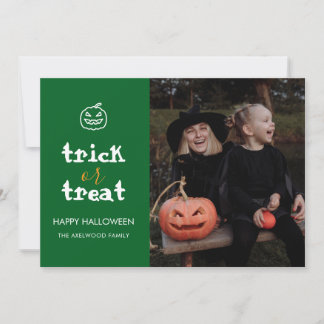 Cartes Pour Fêtes Annuelles Script Joyeux Halloween pour Photo Trick or Treat