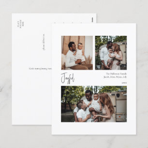 Cartes Pour Fêtes Annuelles Script Joyeux Moderne Centré Trois Photo