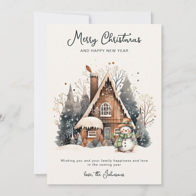 Cartes Pour Fêtes Annuelles Script Joyeux Noël Appartement de vacances (Devant)