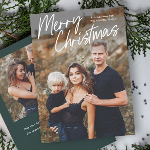 Cartes Pour Fêtes Annuelles Script Letter Joyeux Noël 2 Photo