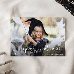 Cartes Pour Fêtes Annuelles Script manuscrit Happy Halloween Photo